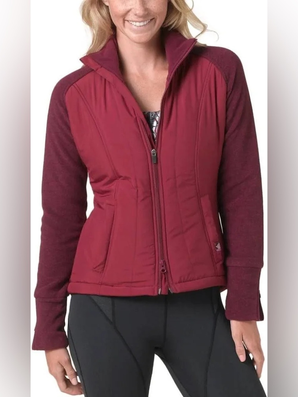 PRANA Audrina Full Zip Burgundy Jacket Size M